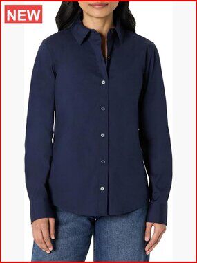 Regular-Fit Stretch Poplin Button-Up Dress Shirt